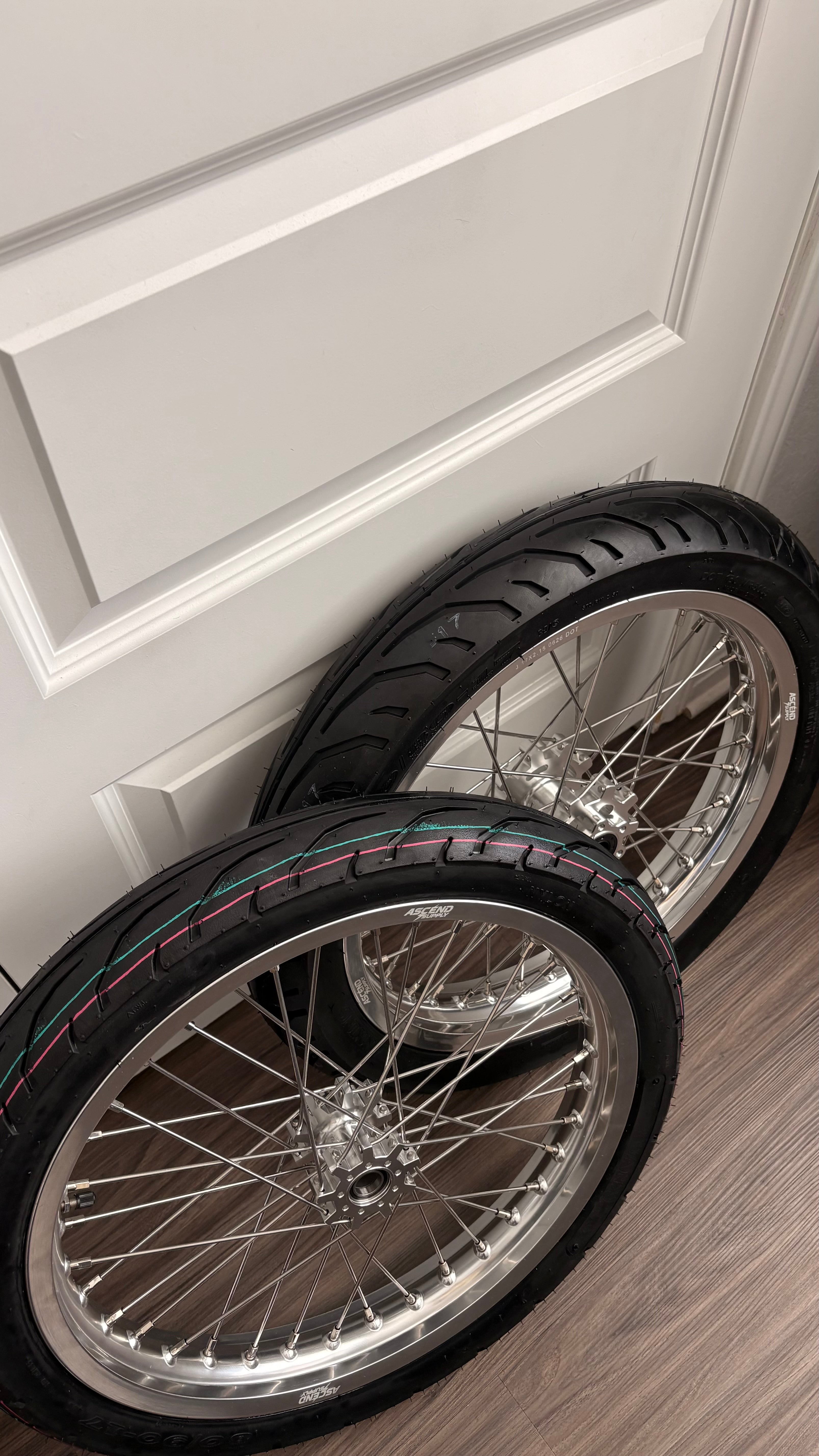Surron LBX / Eride Pro SS / 79 Bike 17” CHROME WIDE SUPERMOTO WHEELSET