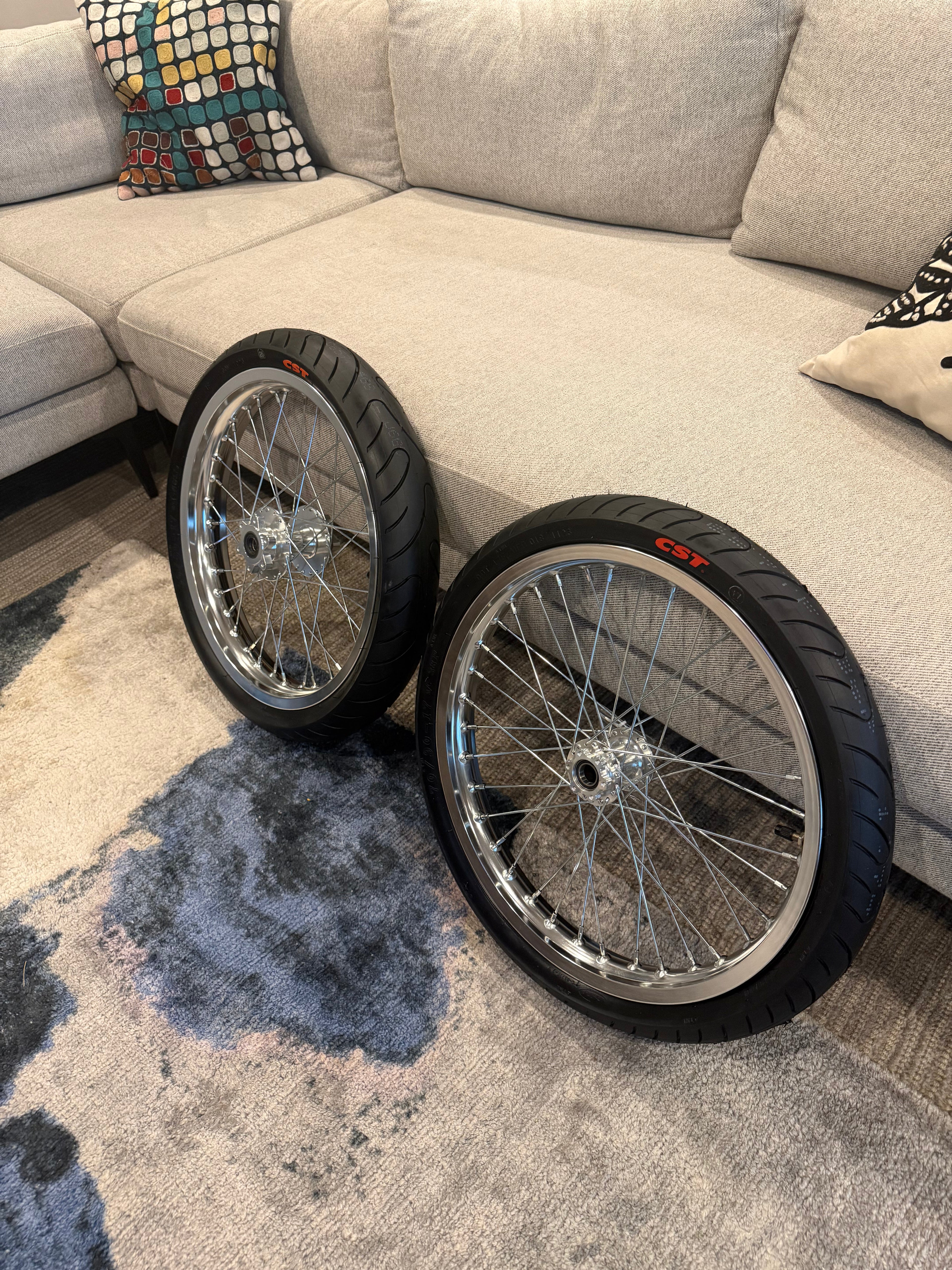 Surron LBX/Eride/79bike chrome CST supermoto wheelset (preorder)
